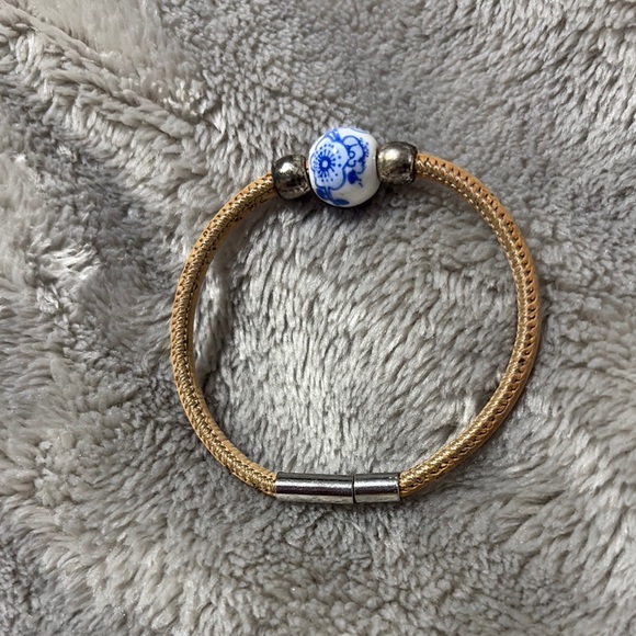 Other - Cork Bracelet with Blue Porcelain Bead